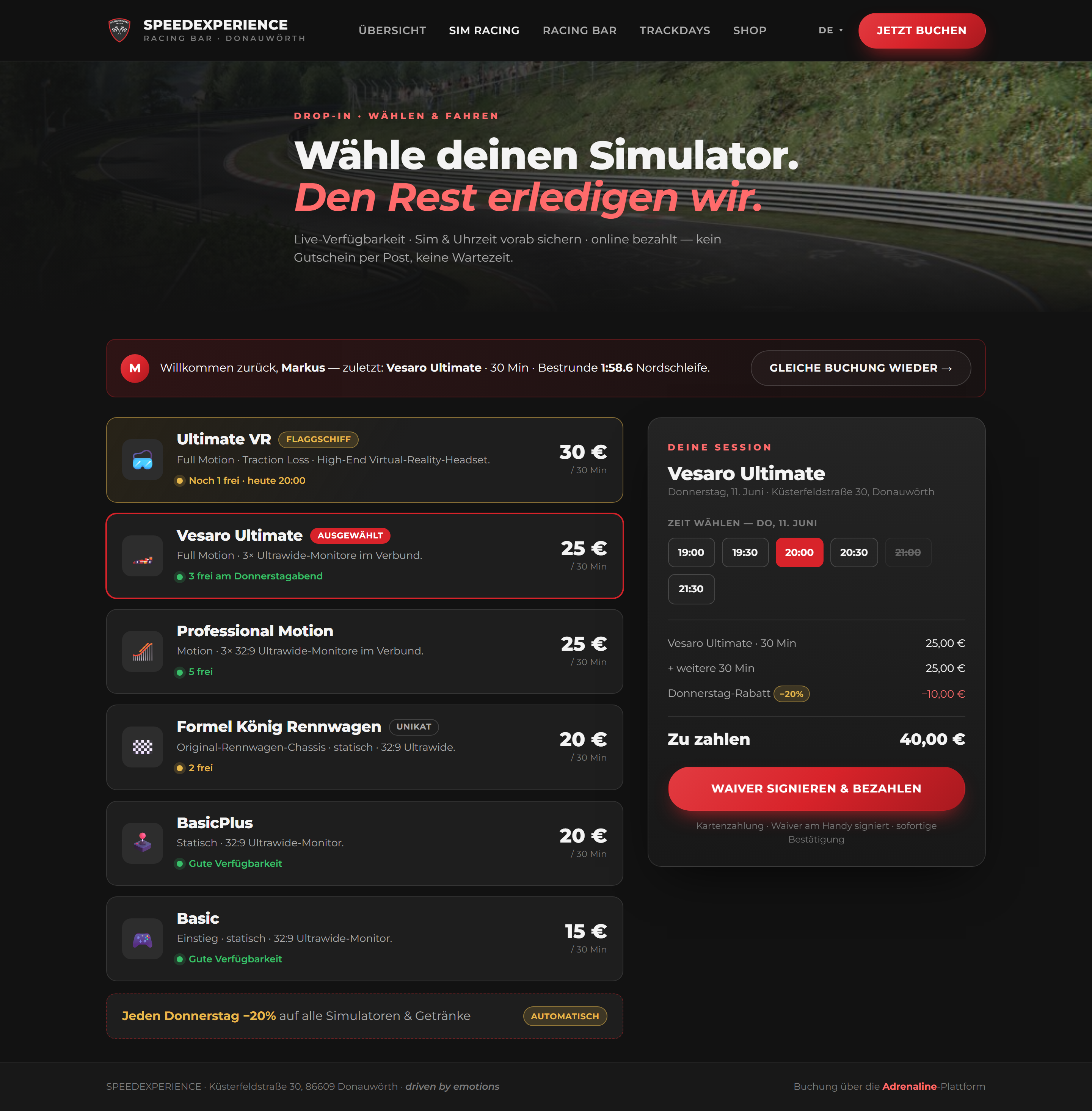 Speedexperience concept